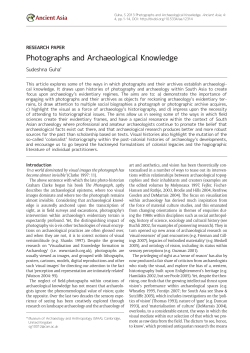 Photographs and Archaeological Knowledge