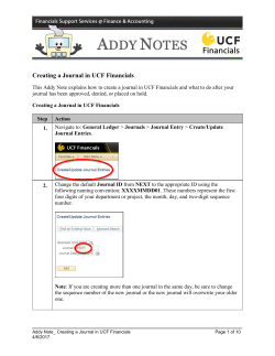 Creating a Journal in UCF Financials