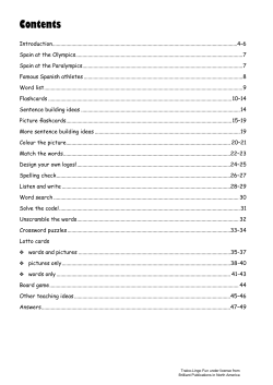 Spanish Olympisc Topic Pack