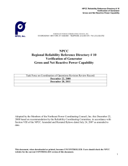 NPCC Directory 10 Generator Reactive Power Verification