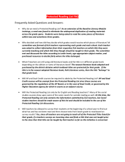 JMCSS Protected Reading Lists