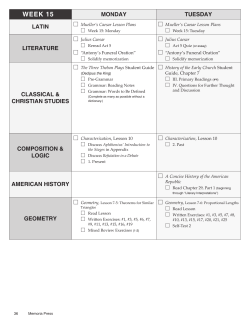 10th Grade Curriculum Manual Sample