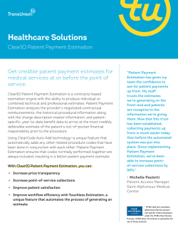 Patient Payment Estimation Product Sheet Learn more