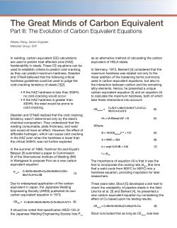 The Great Minds of Carbon Equivalent