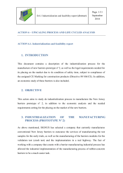 ACTION 6.1. Industrialization and feasibility report