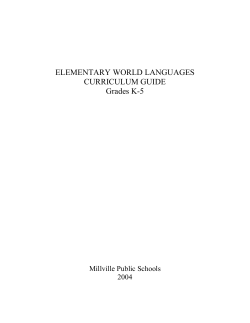 ELEMENTARY WORLD LANGUAGES CURRICULUM GUIDE