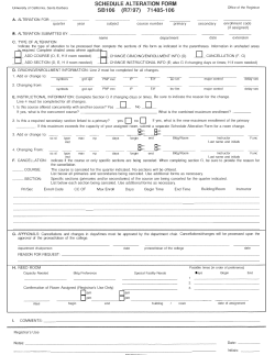 Schedule Alteration Form - UCSB Registrar
