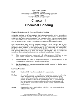 Chapter 11 Chemical Bonding