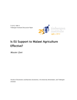 Is EU Support to Malawi Agriculture Effective? - Index of