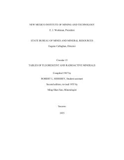 Tables of fluorescent and radioactive minerals