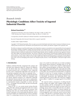 Physiologic Conditions Affect Toxicity of Ingested Industrial Fluoride