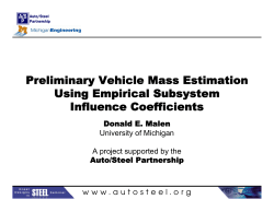 Preliminary Vehicle Mass Estimation using