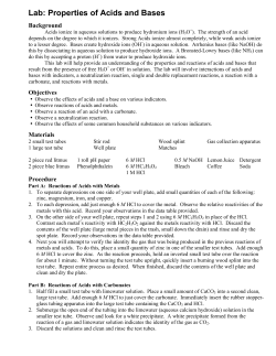 Lab: Properties of Acids and Bases