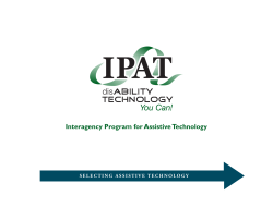 IPAT &ndash; Selecting Assistive Technology
