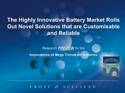 Mega Trends Influencing the Market for Batteries