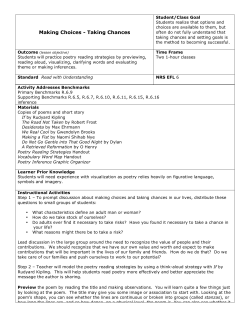 Making Choices, Taking Chances - Ohio Literacy Resource Center