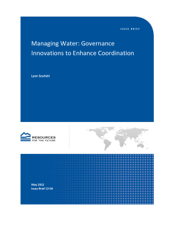 Managing Water: Governance Innovations to Enhance Coordination