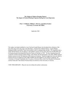 The Origins of Modern Housing Finance: The Impact of Federal