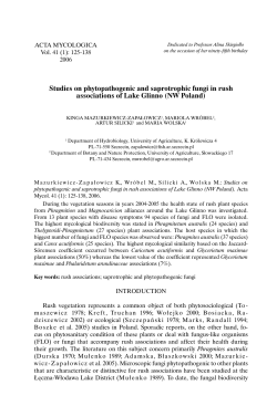 Studies on phytopathogenic and saprotrophic fungi in