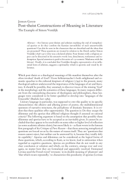 Post-theist Constructions of Meaning in Literature