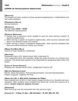 Lesson Notes - For Teachers