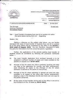 below :- send remaining 03 copies to the Principal of the KV where