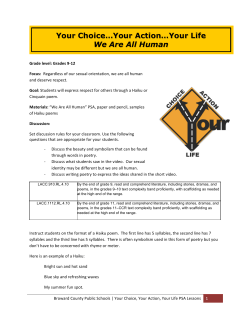 Lesson Plan - Broward Prevention