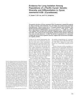 Genetic Diversity and Differentiation in Cycas