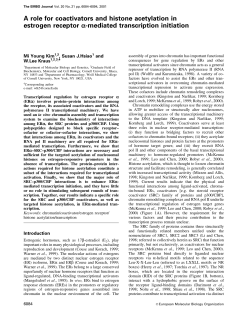 A role for coactivators and histone acetylation in estrogen receptor