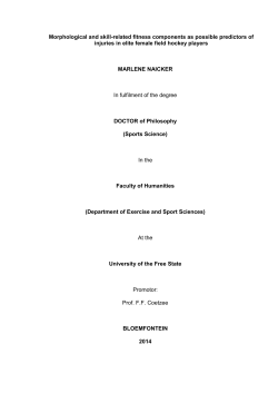 Morphological and skill-related fitness components as possible