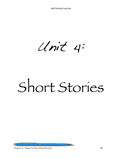 Module 4 - Short Stories - Portage la Prairie School Division