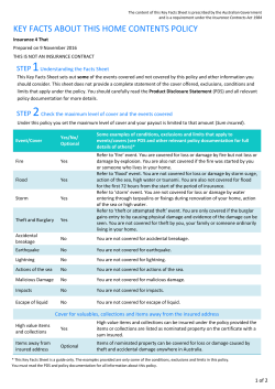 Key Facts Sheet - Insurance 4 That
