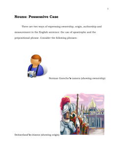 Nouns: Possessive Case