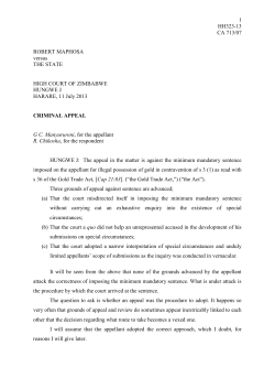 1 HH323-13 CA 713/07 ROBERT MAPHOSA versus THE