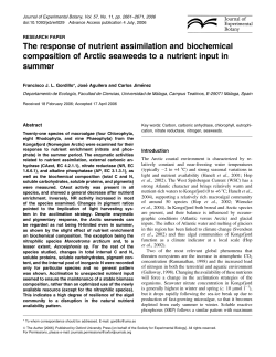 The response of nutrient assimilation and