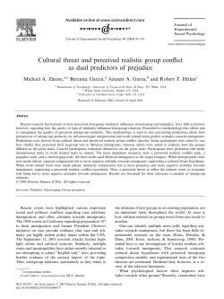 Cultural threat and perceived realistic group conflict as dual