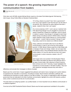 The power of a speech: the growing importance of communication