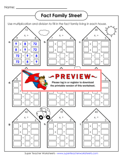Fact Family Street - Super Teacher Worksheets