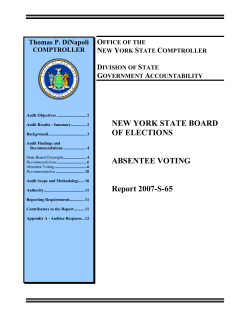 Absentee Voting - Office of the State Comptroller