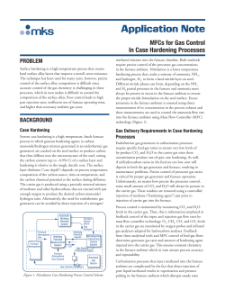 MFCs for Gas Control in Case Hardening