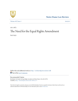 The Need for the Equal Rights Amendment