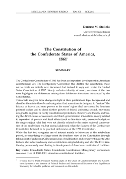 The Constitution of the Confederate States of America, 1861*