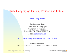 Time Geography: Its Past, Present, and Future