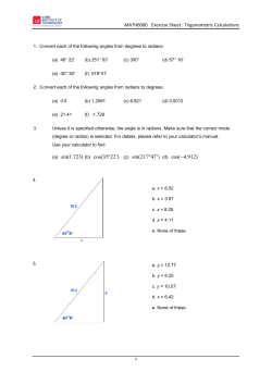 (a) sin(1.723) (b) cos(35 22`) ° (c) sin(217 47`) ° (d) cos( 4.912) -