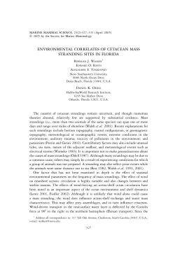 Environmental correlates of cetacean mass stranding sites in Florida