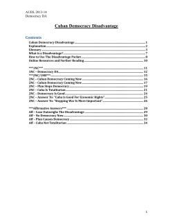 Cuban Democracy Disadvantage - Atlanta Urban Debate League