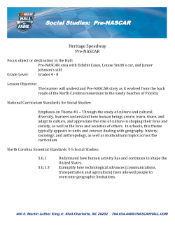 Social Studies: Pre-NASCAR