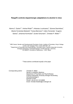 Rasgrf2 controls dopaminergic adaptations to alcohol in mice