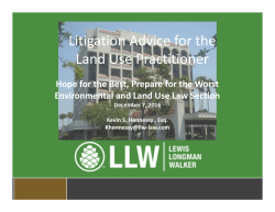 Litigation Advice for the Land Use Practitioner Presentation
