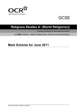 Unit B581 - Sikhism 1